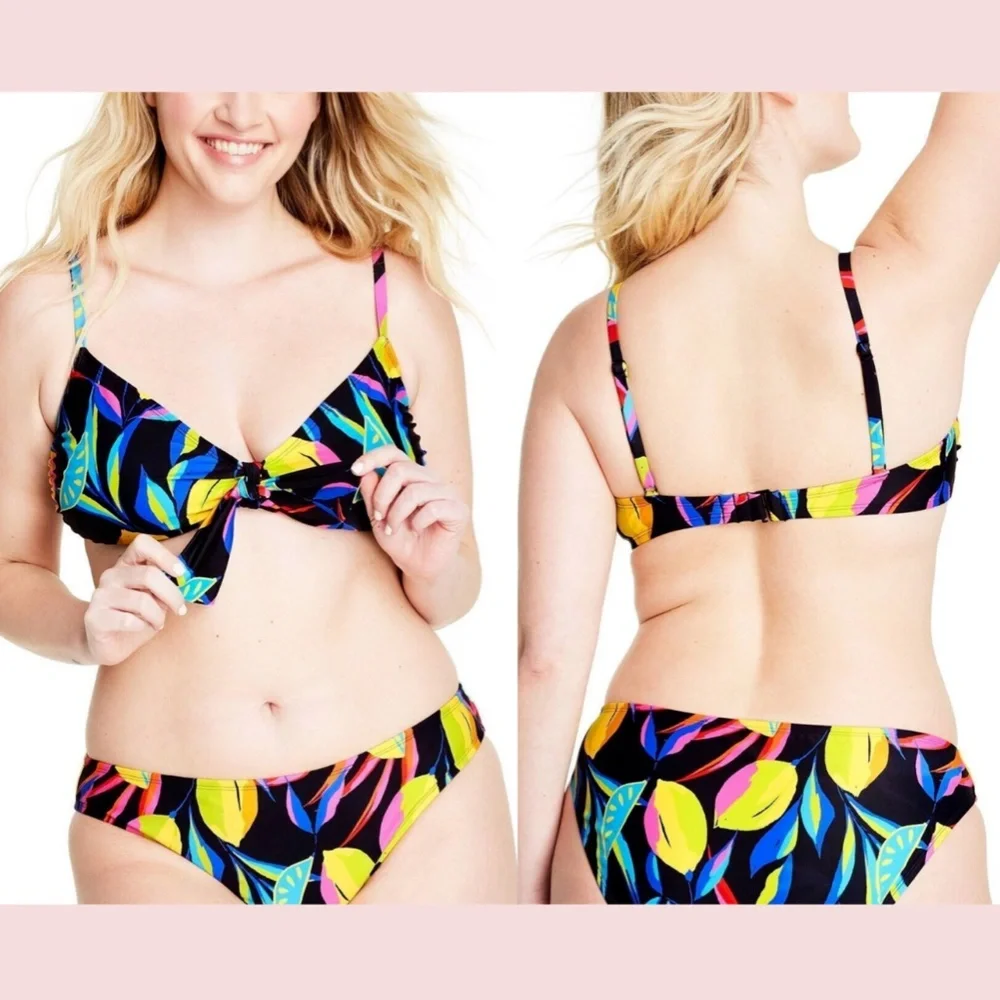 NWT $45‎ Tabitha Brown Target in Lemon- Tie Top [ S ] + Bikini Bottom [ M ]